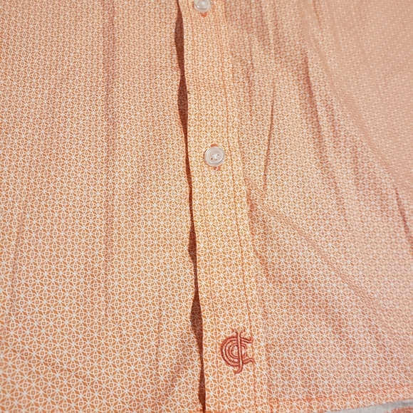 Cody James Peach Patterned Western Short Sleeve Button Down Shirt Small - Picture 6 of 6